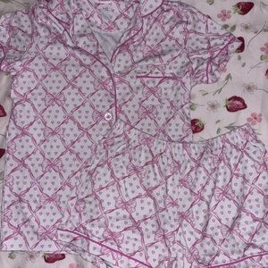 Pink Heart and Bows Loveshackfancy x Roller Rabbit pajama set